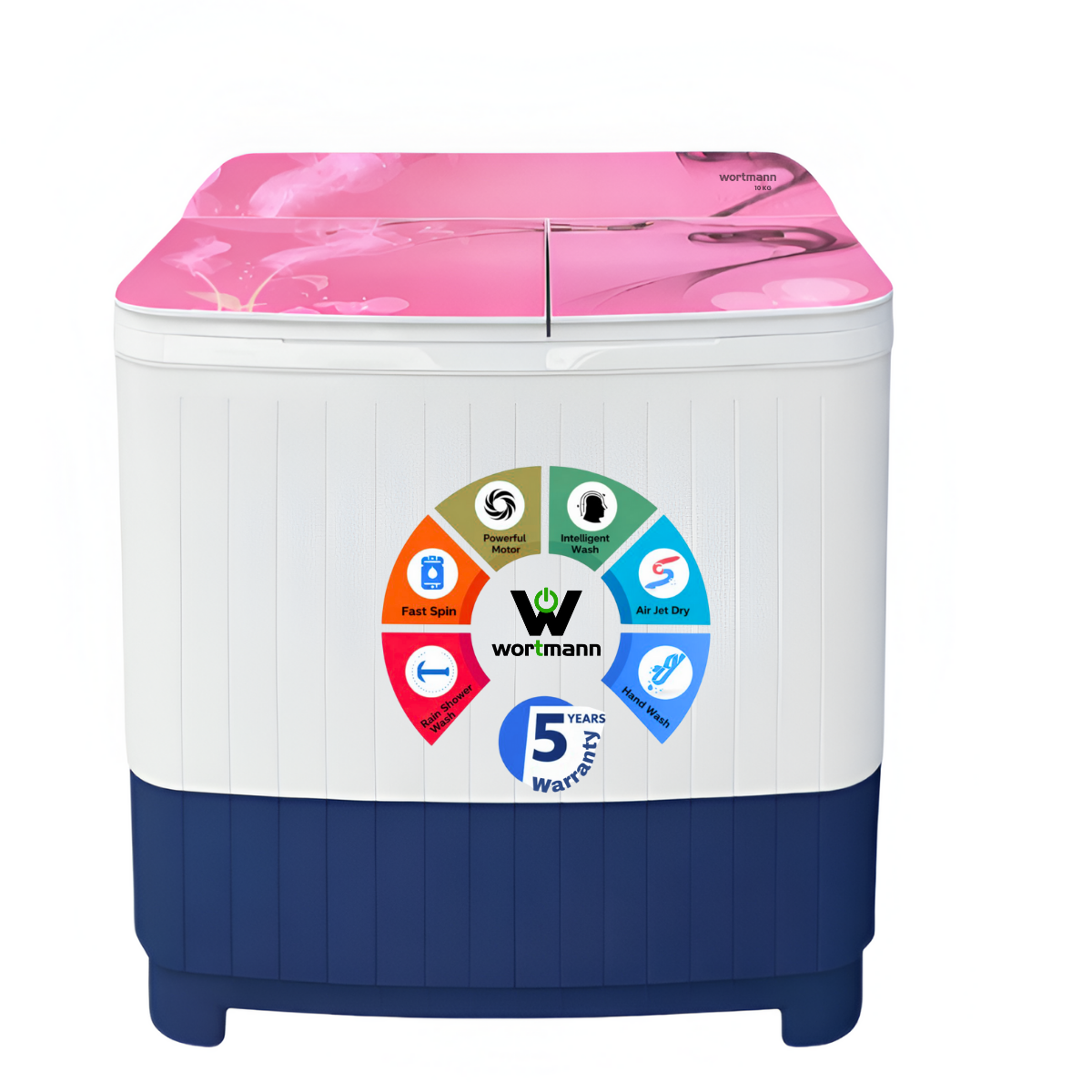 Wortmann India WTWM100FGL Series 10 kg Semi-Automatic Washing Machine