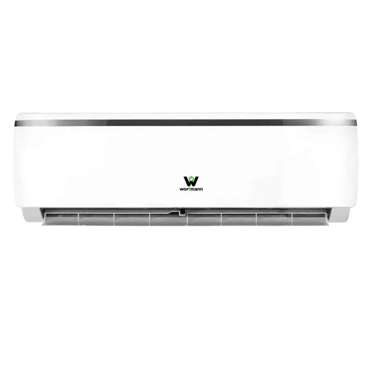 Wortmann 1 Ton Fixed Speed Air Conditioner – 2 Star Energy Rating, Silver Stripe Design, Powerful Cooling, Durable Copper Condenser