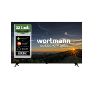 Wortmann WM3200AQTV 32 QLED HD Ready Smart Android TV – Stunning Colors & Smart Streaming