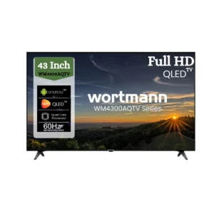 Wortmann WM4300AQTV 43 Full HD Smart QLED Android TV – Vibrant Colors & Smart Streaming