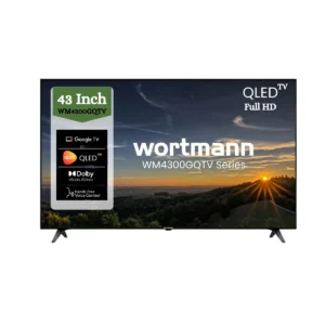 Wortmann WM4300GQTV 43 Full HD QLED Smart Google TV with Dolby Vision, Dolby Atmos & Hands-Free Voice Control – Cinematic Home Entertainment