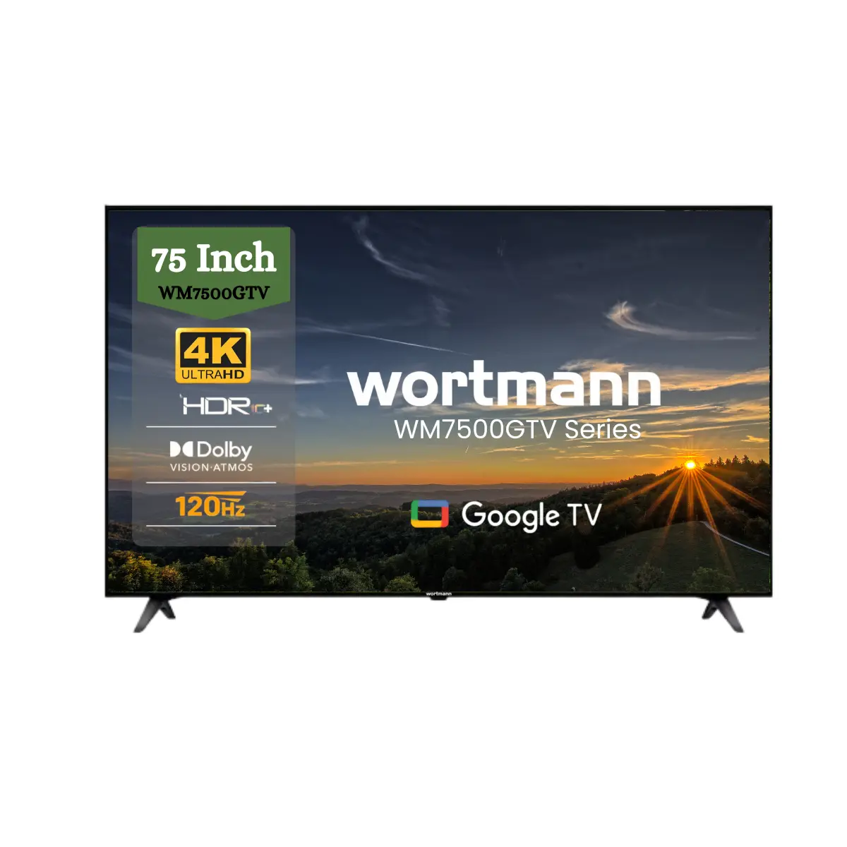 Wortmann WM7500GTV 75 (190 cm) 4K Ultra HD Smart Google TV – 120 Hz, Dolby Vision, Dolby Atmos, HDR10