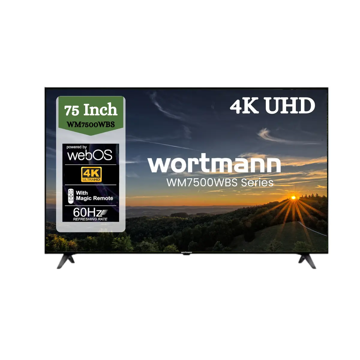 Wortmann WM7500WBS 75 4K UHD Smart TV with WebOS, Magic Remote & 60Hz Refresh Rate – Immersive Home Entertainment